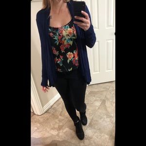 Royal-Navy Blue Sweater Cardigan - Great to Layer!